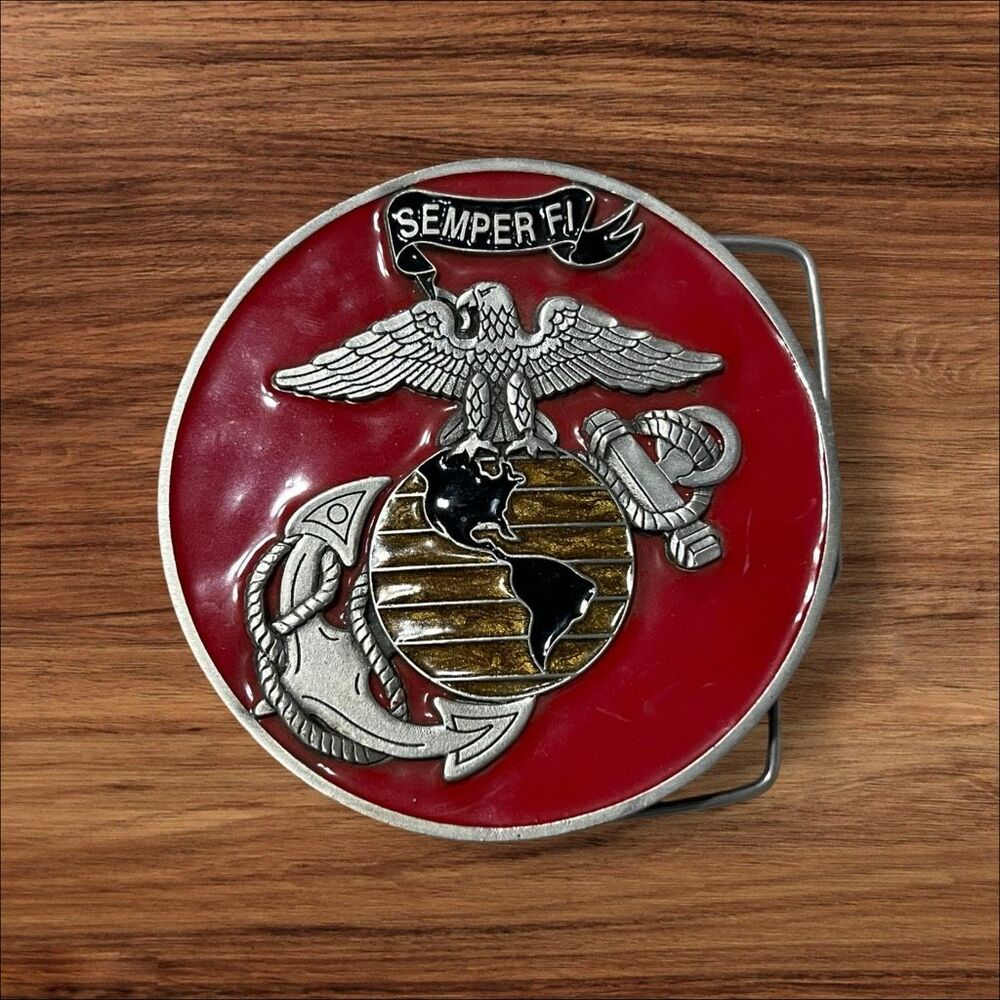 USMC Semper Fi Eagle Globe Anchor Red Enamel Trailer Hitch Cover 2004
